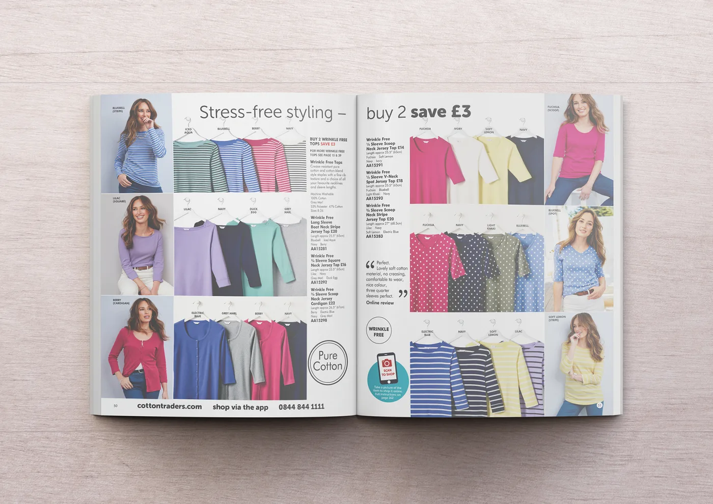 Original Cotton Traders catalogue spread laid out as a uniform product grid