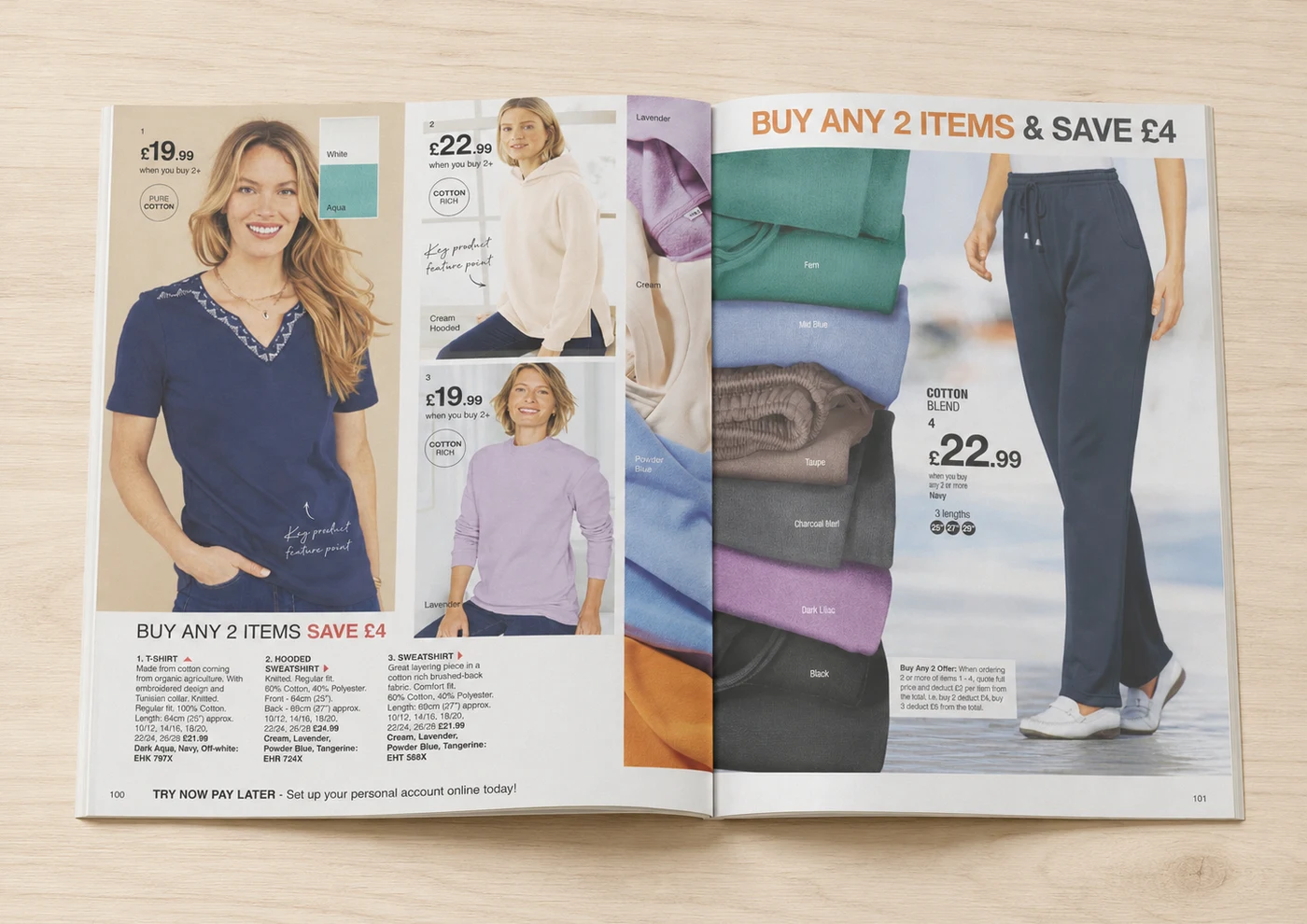 Original Damart catalogue spread with a plain offer line and no reviews or feature list