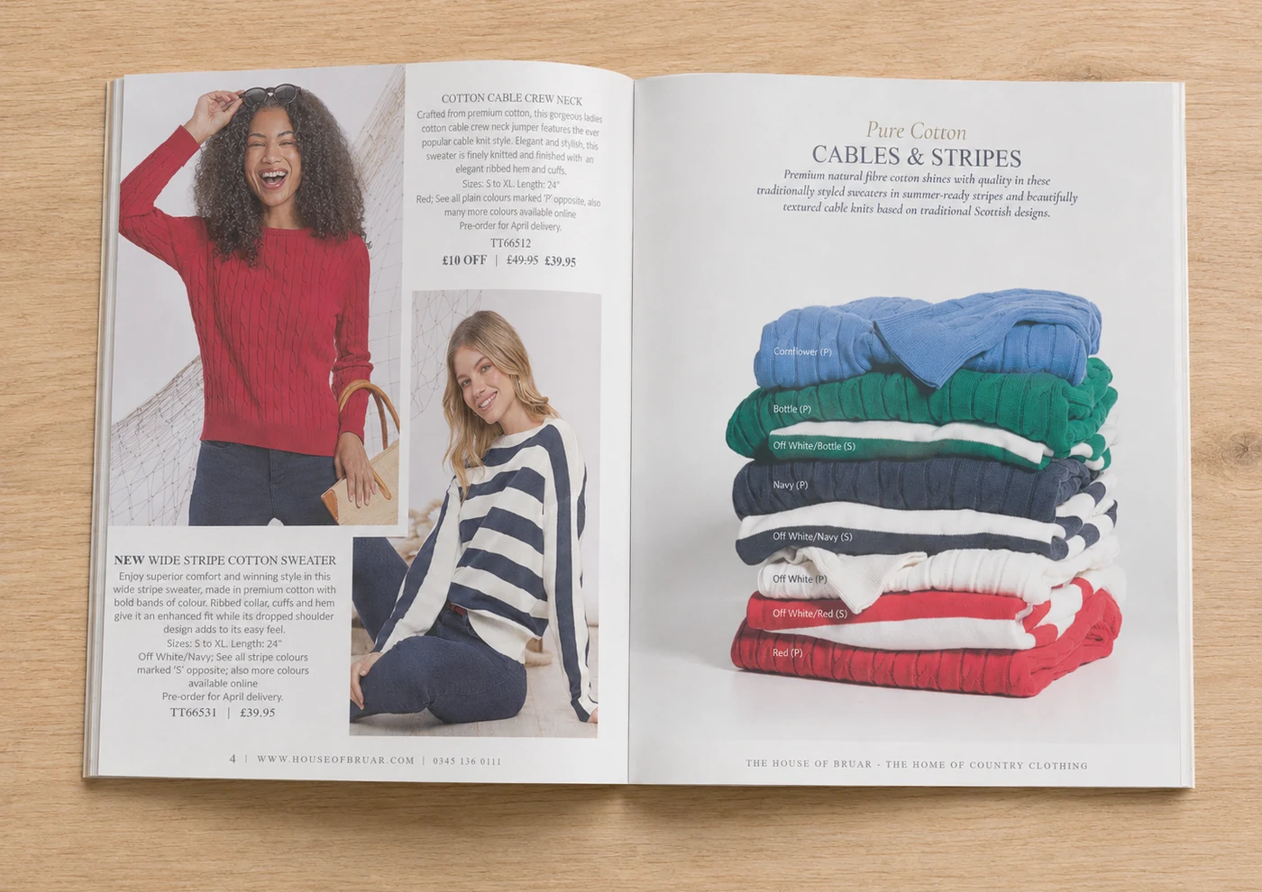 Original House of Bruar catalogue spread with no headline, trust badge or review