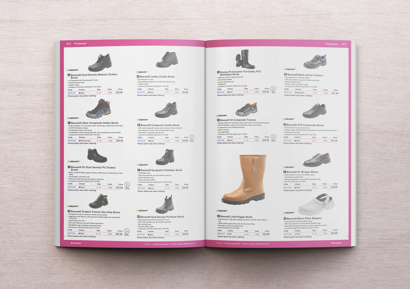Original Nemo Office Club catalogue spread with products listed at uniform priority